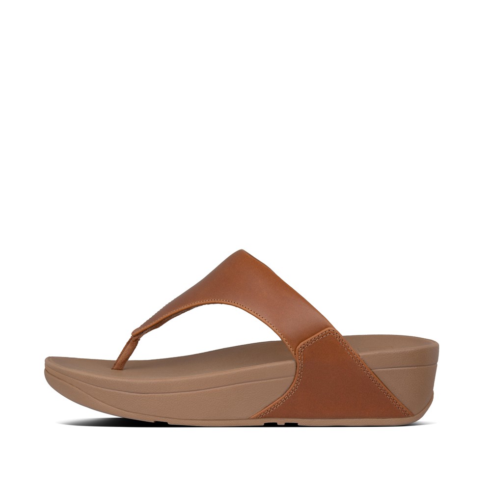 Fitflop Womens Sandals - Lulu Leather Toe-post - Brown - 419-JBZYEV